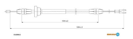 13.0264.1 ADRIAUTO ADRIAUTO FORD Трос ручного тормоза передн. TRANSIT 06-