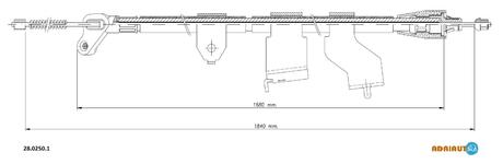 28.0250.1 ADRIAUTO ADRIAUTO NISSAN Трос ручного тормоза прав. Qasqai+2 07-