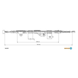 28.0292 ADRIAUTO ADRIAUTO NISSAN Трос ручного тормоза Primera -99 лев. (барабан)