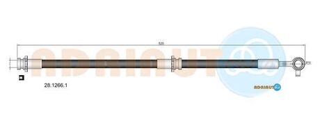 28.1266.1 ADRIAUTO ADRIAUTO NISSAN Шланг тормозной передн лів. X-Trail 01-13