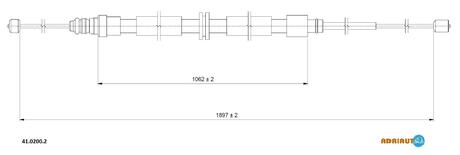 41.0200.2 ADRIAUTO ADRIAUTO Трос ручного тормоза RENAULT Scenic III (лев./прав.)