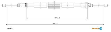 41.0291.1 ADRIAUTO ADRIAUTO RENAULT Трос ручного тормоза задн. лев. CLIO (III) 06-