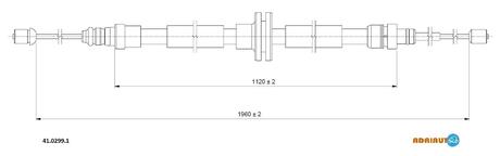 41.0299.1 ADRIAUTO ADRIAUTO Трос ручного тормоза RENAULT Grand Sceniс III (лев./прав.)
