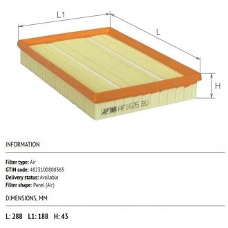 AF1644 ALPHA FILTER Фильтр воздушный ford transit 06- (пр-во alpha filter)