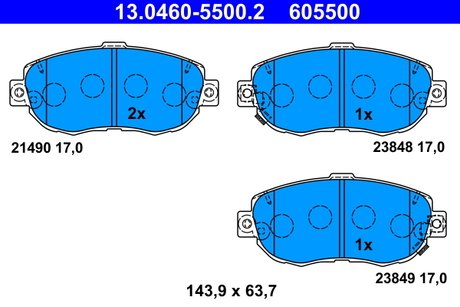 13.0460-5500.2 ATE Тормозные колодки