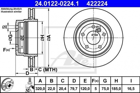24.0122-0224.1 ATE Тормозной диск