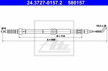 24372701572 ATE Трос ручного гальма