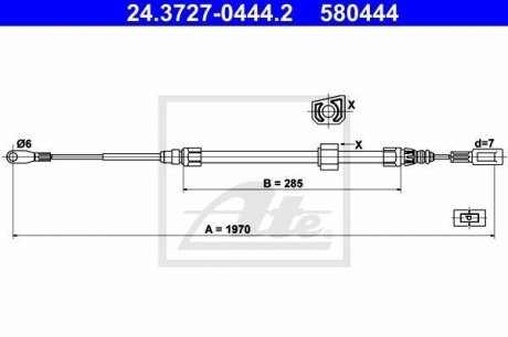 24.3727-0444.2 ATE Clutch cables