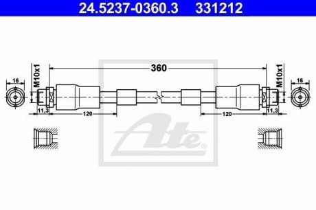 24-5237-0360-3 ATE Тормозной шланг