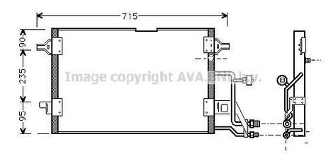 AI 5116 AVA COOLING AUDI A4 10/94-9/00 Радиатор кондиционера [OE. 8D0.260.403 C]