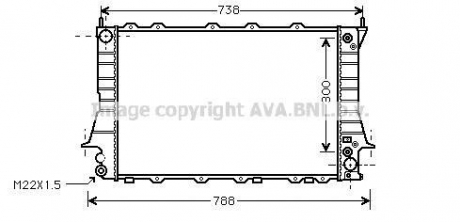 AIA2084 AVA COOLING Радиатор охлаждения двигателя audi 100/a6 26/8 at 92-97 (ava)