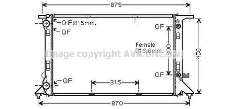 AIA2293 AVA COOLING Радиатор охолодження AUDI A 4/S 4 (B8) (07-) (Ava)