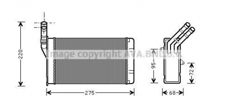 CN6055 AVA COOLING Радиатор отопителя citr zx/xantia / peug 306 (ava)