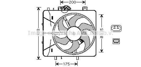 CN 7527 AVA COOLING CN Citroen C3 -AC 03-04 Вентилятор