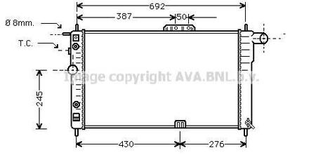 DWA2002 AVA COOLING Радиатор охлаждения DAEWOO NEXIA (пр-во AVA)