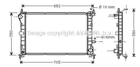 FD2264 AVA COOLING Радиатор охлаждения двигателя focus 14/6/8 mt +ac 98-05 (ava)