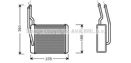 FD6272 AVA COOLING Радиатор отопителя FD FOCUS/TRANSIT LHD 98- (пр-во AVA)