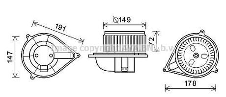 FT8426 AVA COOLING AVA FIAT Вентилятор салону Ducato 99-