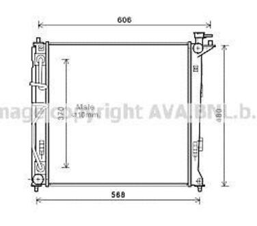 HY2282 AVA COOLING Радиатор охолодження HYUNDAI TUCSON / KIA SPORTAGE III (09-) (Ava)