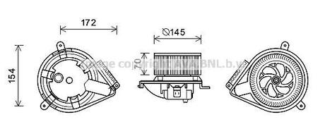 MS8626 AVA COOLING Вентилятор отопителя салона MB V638 AC-