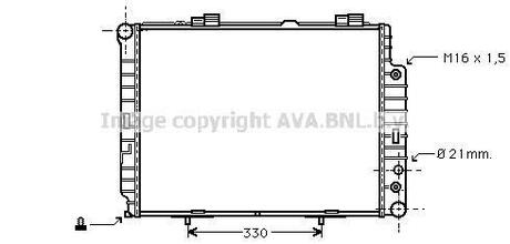 MSA2283 AVA COOLING Радиатор охлаждения двигателя MBW210 E-KL MT/AT +AC 97- (Ava)