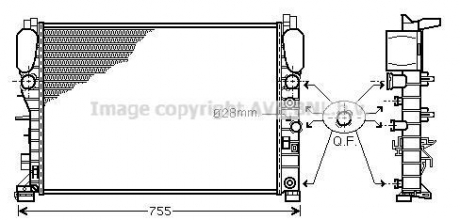 MSA2342 AVA COOLING Радиатор охлаждения двигателя mb w211 22cdi mt/at 02- (ava)