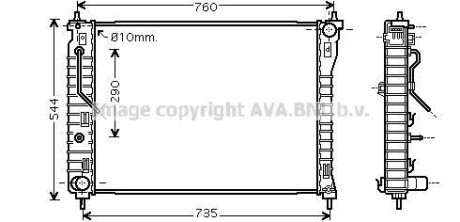 AVA CHEVROLET Радіатор системи охолодження двигуна CAPTIVA 06-, OPEL, VAUXHALL AVA COOLING OL2434