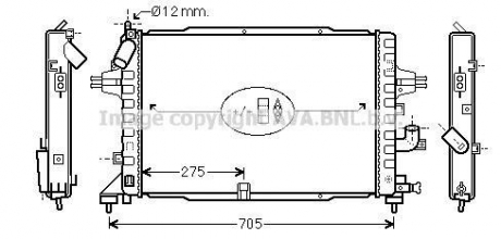 OLA2364 AVA COOLING Радиатор охлаждения двигателя astra h 17cdti mt +-ac 04 (ava)