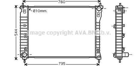 OLA2435 AVA COOLING Радиатор охолодження двигуна CHEVROLET CAPTIVA (2007) 2.4 (Ava)