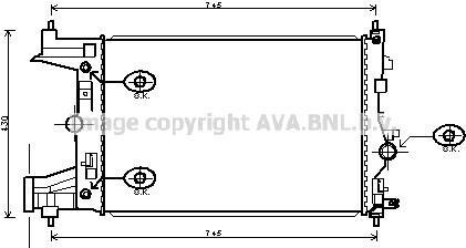 AVA Радіатор охолодження CHEVROLET CRUZE (2009) 1.8 DVVT AVA COOLING OLA2545 (фото 1)