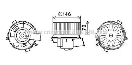 PE8378 AVA COOLING Вентилятор салона citroen, peugeot (пр-во ava)