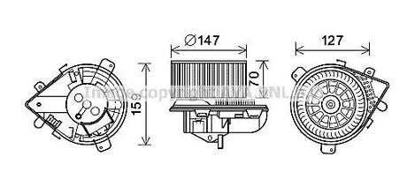 PE8393 AVA COOLING AVA CITROEN вентилятор салону Evasion, Jumpy, Fiat Scudo, Peugeot 806, Expert 95-