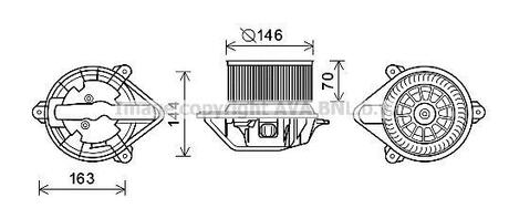 RT8577 AVA COOLING Вентилятор отопителя салона Master Movano 1,9D 2,2D 2,5D 2,8D 01> AC+