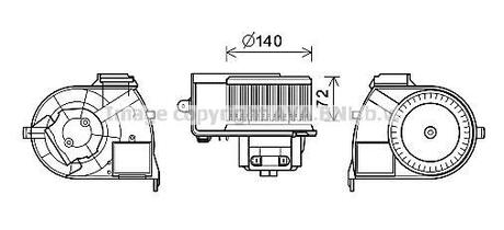 RT8617 AVA COOLING Вентилятор отопителя салона Renault Kangoo I AC+