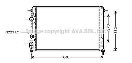 RTA2266 AVA COOLING Радиатор охолодження двигуна RENAULT MEGANE (1996) 1.9 (Ava)
