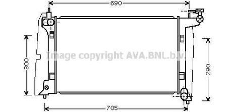 TO2302 AVA COOLING TO-COROLLA 01-рад.охлаждения 1.4i VVTi (±AC), 1.6i 16V VVTi (±AC), 1.8i 16V VVTi (±AC), 1.8i 16V VVT