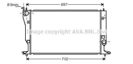 AVA TOYOTA Радіатор охолодження двиг. AVENSIS 2.2 05-, COROLLA 2.2 05- AVA COOLING TO2398