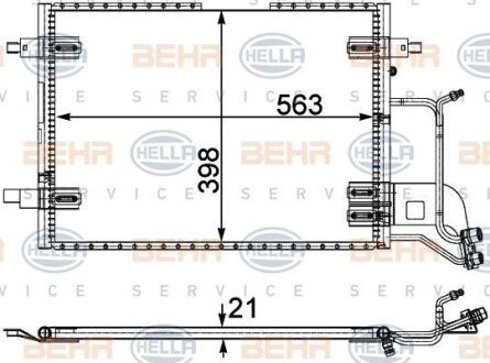 Конденсатор AUDI A4 B5 1.6 2.8 94-01 Behr hella service 8FC 351 301-401