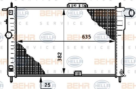 Радиатор DAEWOO CIELO 1.5 94-98 Behr hella service 8MK 376 708-631