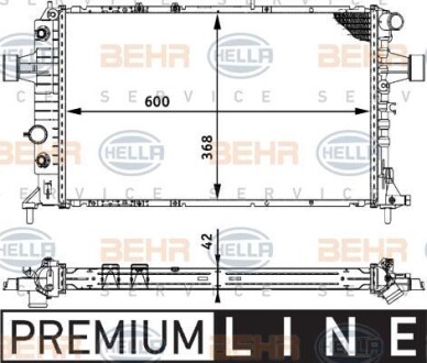 Радиатор OPEL ASTRA G 2.0 2.2 99-05 Behr hella service 8MK 376 713-011