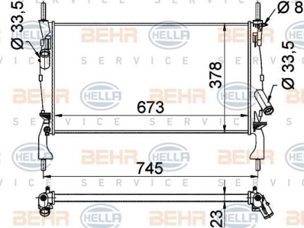 Радиатор FORD TRANSIT TOURNEO 2.2 TDCi 06-14 Behr hella service 8MK 376 764-401