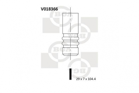 V018366 BGA Клапан выпускной 3 канавки Ford Escort, Orion 1.3