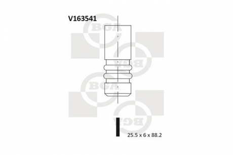 V163541 BGA Клапан выпускной Volkswagen Golf 2009-2014, Golf Plus 2005-2009, Touran 2003-