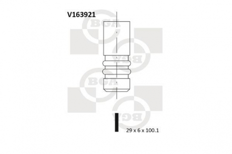 V163921 BGA Клапан выпускной BMW 1 3 5 6 7 X1 X3 X5 X6 Z4