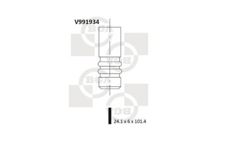V991934 BGA Клапан выпуск. FOCUS/FIESTA/ MONDEO 1.4/1.6i 98- BGA V991934