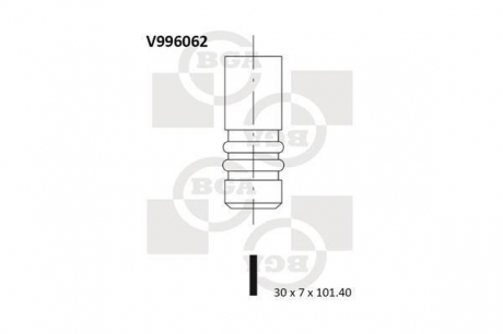 V996062 BGA Клапан выпуск. FABIA/FELICIA/OCTAVIA 1.3/1.4i 94-03 BGA V996062