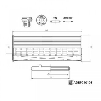 ADBP210103 BLUE PRINT Фільтр масла с ущільнюючим кільцем