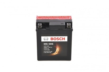 0092M60060 BOSCH Мотоциклетна акумуляторна батарея AGM 12V 6 А*ч 100А - кратн. 6 шт