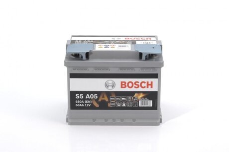 0092S5A050 BOSCH Аккумулятор 60ah-12v bosch agm (s5a05) (242х175х190),r,en680