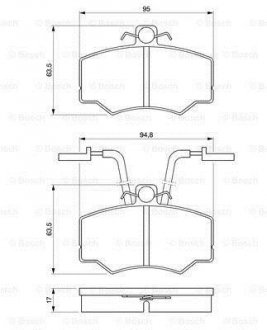 0986424184 BOSCH Тормозные колодки, дискове гальмо (набір)